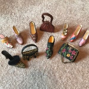 11 piece miniature shoe and purse collection